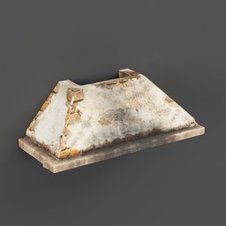 "Fireplace chimney 3D model in Blender featuring highly detailed texture, white stone object with brown base, and metal lid. A crucial component for any fireplace to remove smoke and ensure safety."