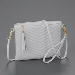Vegan Leather Shoulder Purses - White