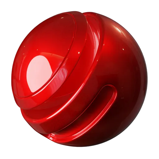 High-gloss red PBR shader preview for realistic 3D vehicle rendering in Blender, EEVEE & CYCLES ready.