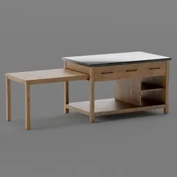 Kitchen Island with Drop Leaf