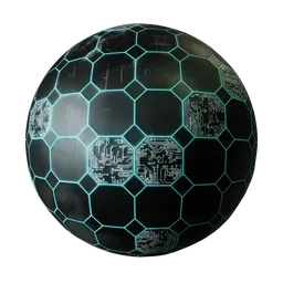 Futuristic Hex Circuit Panel