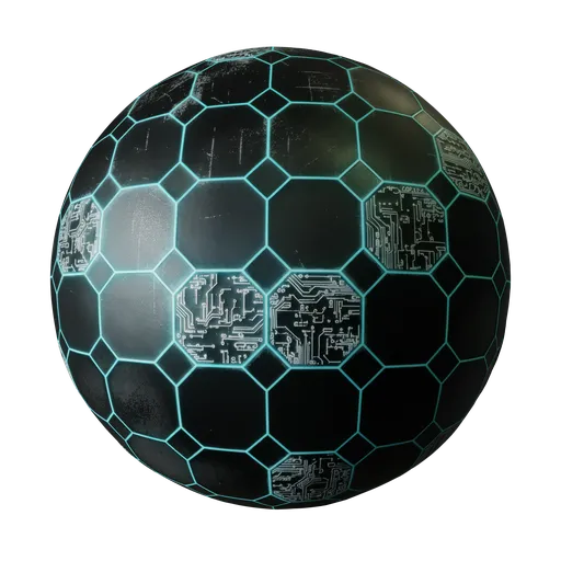 Futuristic Hex Circuit Panel