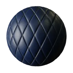 Quilted Navy Blue Leather