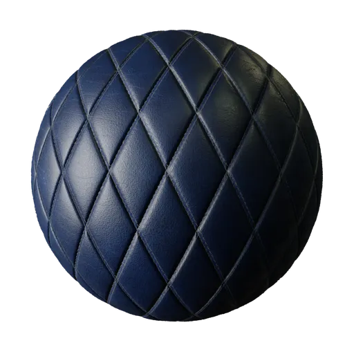 Quilted Navy Blue Leather