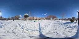 Snowy Urban Park Path