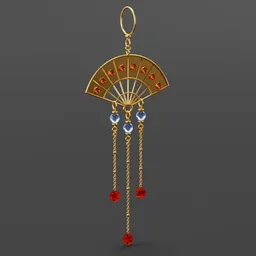 Traditional Chinese Fan Earring