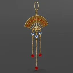 Traditional Chinese Fan Earring