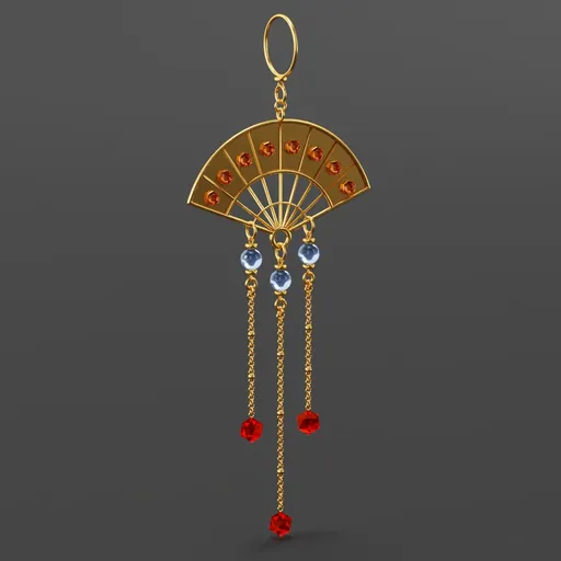 Traditional Chinese Fan Earring