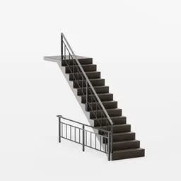 Staircase with Railing on one Side