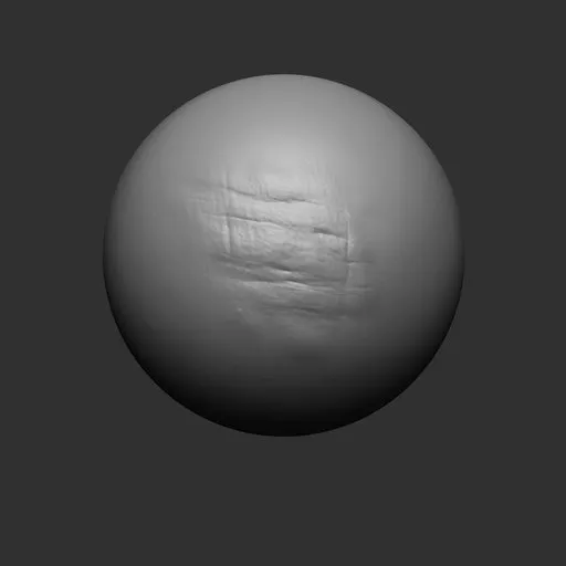 3D sculpting brush for detailed facial skin texturing, compatible with Blender, showing applied cheek skin texture effect.