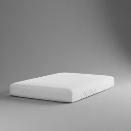 Realistic full-size mattress 3D model with detailed fabric wrinkles, ideal for Blender rendering, isolated on a plain background.