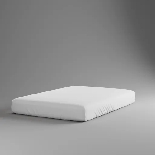 Realistic full-size mattress 3D model with detailed fabric wrinkles, ideal for Blender rendering, isolated on a plain background.