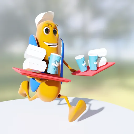 Snack character - The running waiter