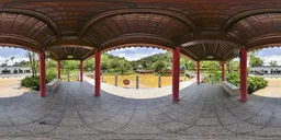 In the pavilion during the day