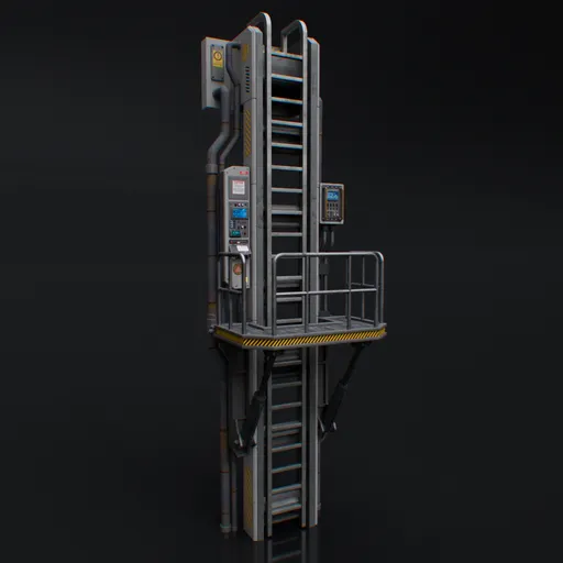 Industrial vertical ladder platform