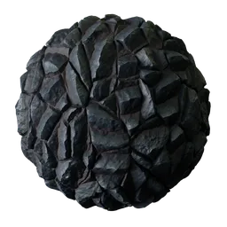 Seamless PBR rock material for Blender 3D, dark stylized, no UV mapping required, ideal for 3D texturing.