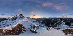 Snow Mountain Landscape Sunset