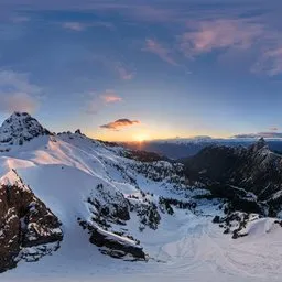 Snow Mountain Landscape Sunset