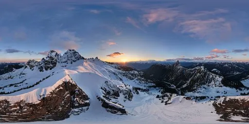 Snow Mountain Landscape Sunset
