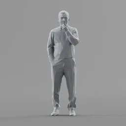 Lowpoly Male is having a snack