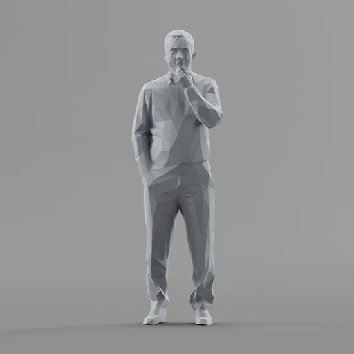 Lowpoly Male is having a snack