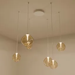 Modern Organic Glass Cluster Chandelier