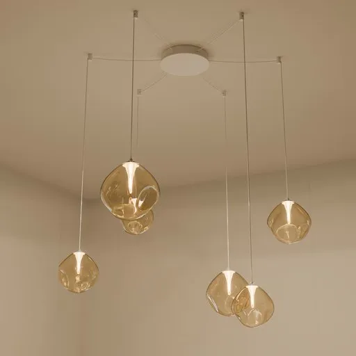 Modern Organic Glass Cluster Chandelier