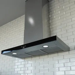 "Adjustable height range hood, optimized 3D model for Blender 3D. Featuring Philco 90 PCO90I Touch with triple intake filters and sleek modern design."