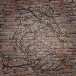 Realistic 3D ivy branches overlay, suitable for digital environments, detailed textures; Blender-compatible.