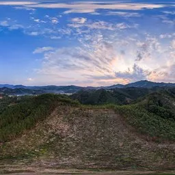 Hillside at sunset