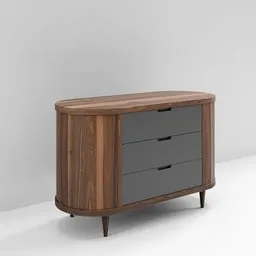 Design walnut cabinet short