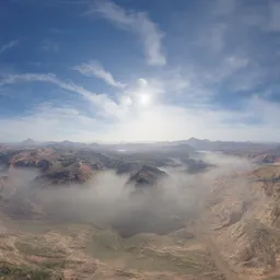 Hazy Aerial Landscape Sunny