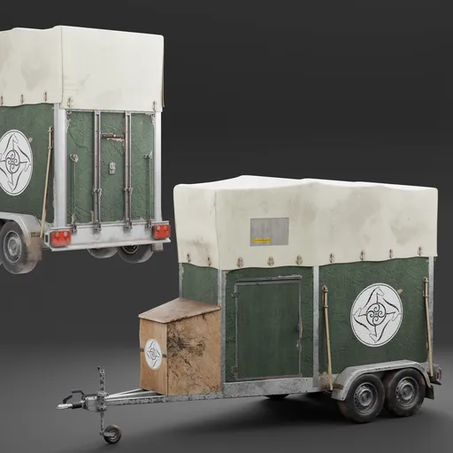 Towable Horse Trailer Green