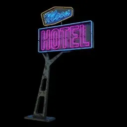 Moon hotel neon sign
