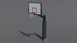 Stylized 3D basketball hoop model optimized for Blender renderings and cartoon-style CG visualization.