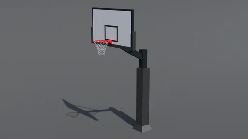 Stylized 3D basketball hoop model optimized for Blender renderings and cartoon-style CG visualization.