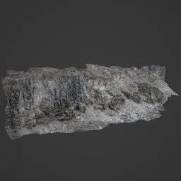 High-detail 3D model of a rocky cliff terrain for Blender, perfect for realistic mountain landscape visualizations.
