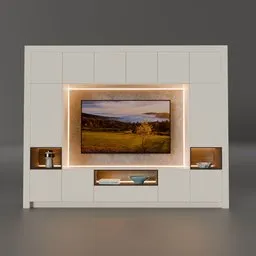 Modern TV Wall with decorations