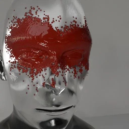 3D Blender model showcasing procedural paintball impact on customizable surface.