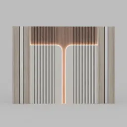 Slatted Wood Wall Panel Feature Unit