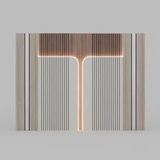 Slatted Wood Wall Panel Feature Unit