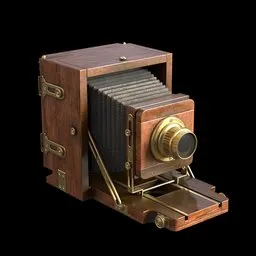 "Discover the Lancaster Instantograph, a stunning 3D model for Blender 3D. Immerse yourself in the world of vintage photography with this meticulously crafted wooden camera featuring a metal frame and a self-casing design. Experience the nostalgia of 1884 imagery brought to life in extraordinary detail and realism."