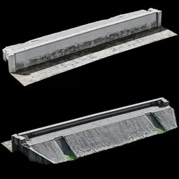 Detailed 3D model of a breakwater slope with 8K textures, ideal for cityscape rendering in Blender.