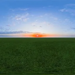 Green grass cloudy blue sky pure sky