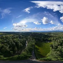 Aerial Green Landscape Clouds