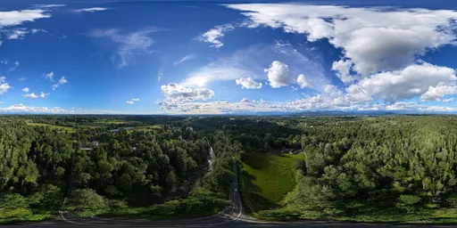 Aerial Green Landscape Clouds