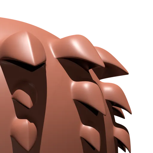 3D Steamlined Scoop Scale brush for Blender creating precise industrial-scale grooves on models.