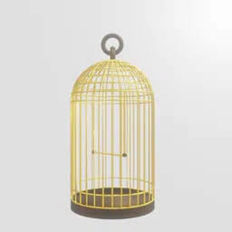 3D rendered model of a minimalist birdcage suitable for Blender 3D projects.