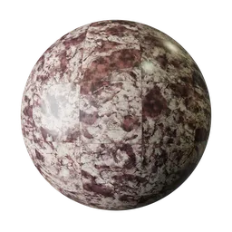 Cream Burgundy Granite Grid Tiles