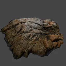 Realistic 3D scanned rocky terrain, ideal for Blender, enhancing virtual environment realism.